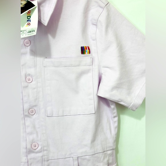 Pride Utility Rper Light Lilac Button Up Size XS - Picture 6 of 8